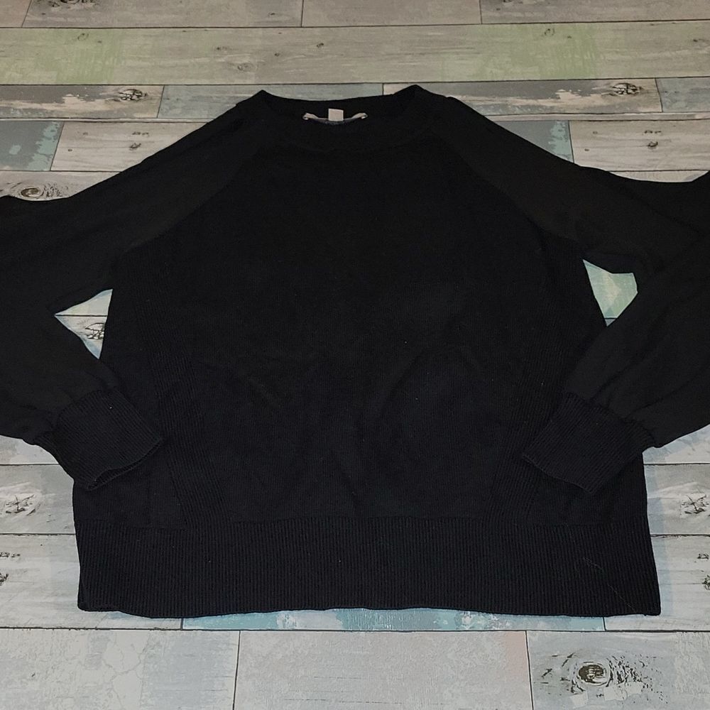 LOFT Black Open Sleeved Sweater sz Medium